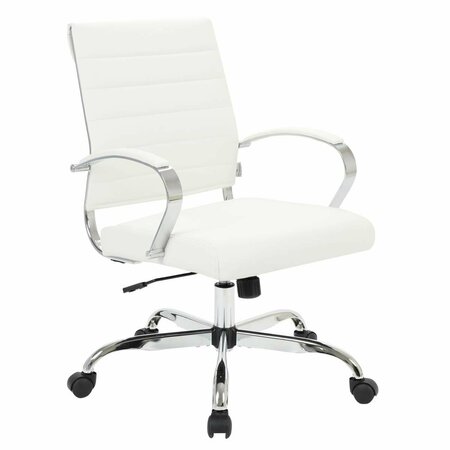 KD AMERICANA Benmar Leather Office Chair, White KD2451781